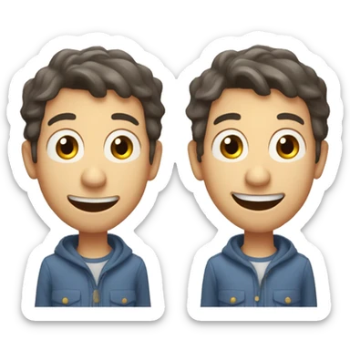 Smiling French man have a surprised sticker