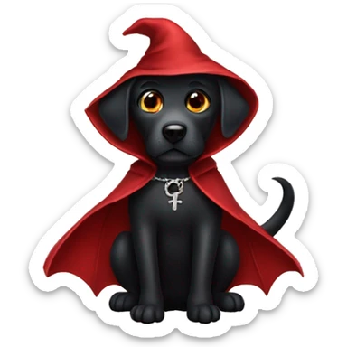 Black labrador dressed as a vampire  sticker