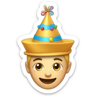 happy birthday smiling with hat on head emoji sticker