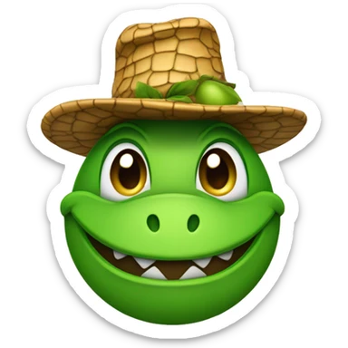 Apple wearing a gator skin hat sticker