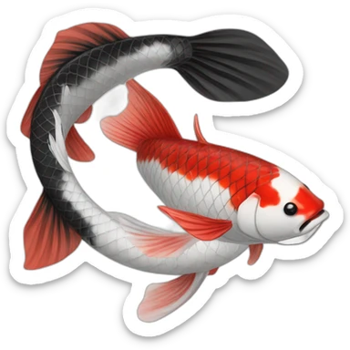 Please create a red and white and black koi carp sticker