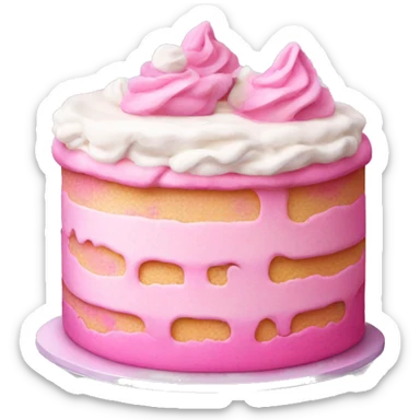 Pink cake with white cream sticker