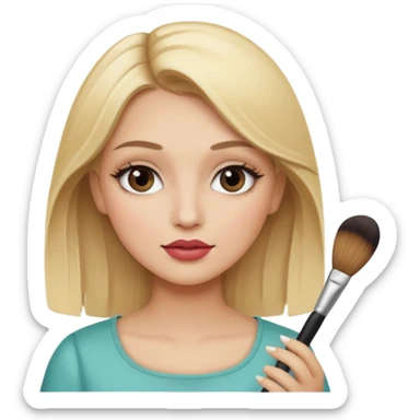 haz una chica rubia maquillandose sticker