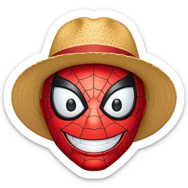 spider-man avec chapeau luffy sticker