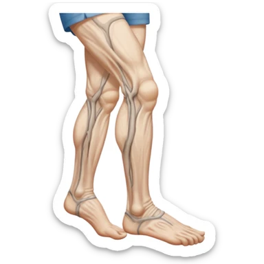 old peoples legs with discrete veins showing sticker