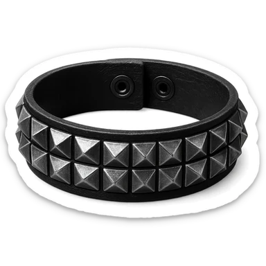 black studded bracelet, emo style, no background sticker