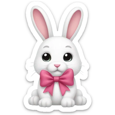 Bunny with a bow sticker