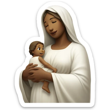 Maria mother of Jesus with Jesus in hands white skin sticker