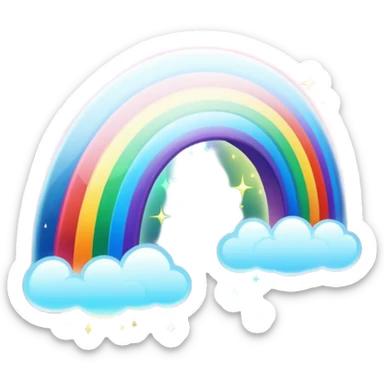 a beautiful romantic rainbow sparkling light trail magical sticker