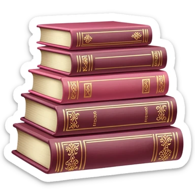 Pastel Reddish-pinkish and gold and white vintage books sticker