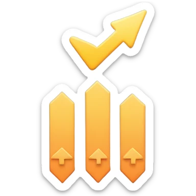 a start with percentage symbol and a trend arrow going up sticker