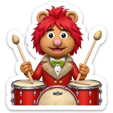 animal the drummer from the muppets sticker