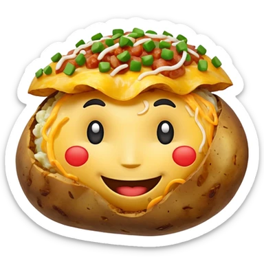 Happy loaded baked potato smiling sticker