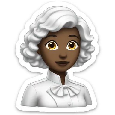 15 noir avec une femme blanche sticker