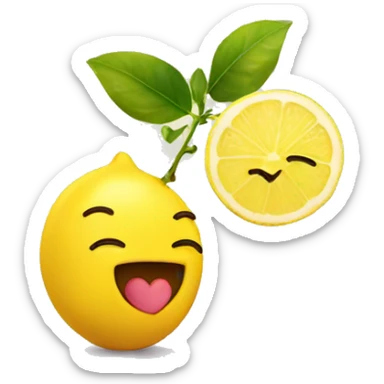 cute lemon character with a heart next to it sticker