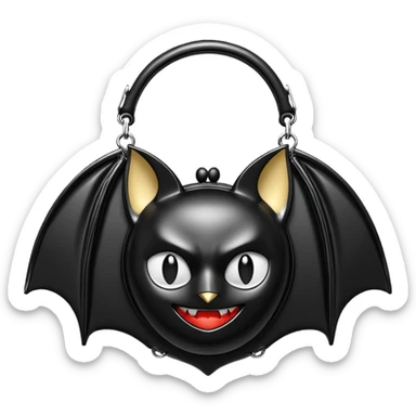  Demoniabrand, Patent Bat Shaped Handbag, highly detailed, hyperrealism.  sticker