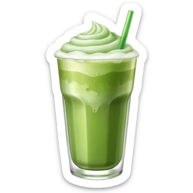 Iced matcha latte in a glass  sticker