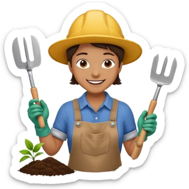 trowel gardening sticker