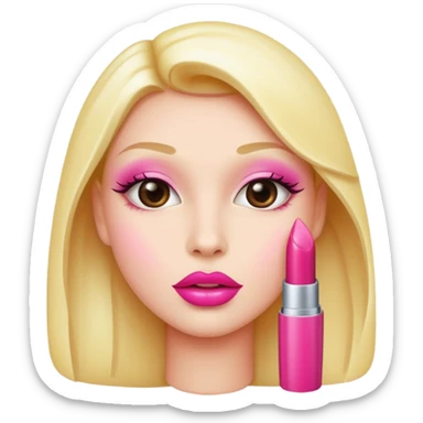 Pink lipstick sticker