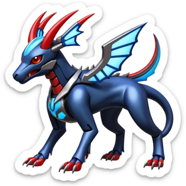 Houndoom-Dialga-Genesect-Pokémon-Fakémon-hybrid-creature sticker