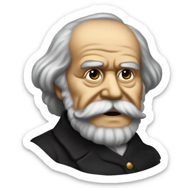 Karl Marx wear a covid mask  sticker