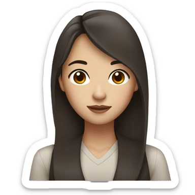 woman with brown hair brown asian eyes and freckles on the face sticker
