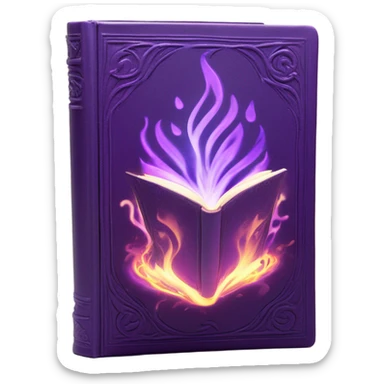 magical purple fire book sticker