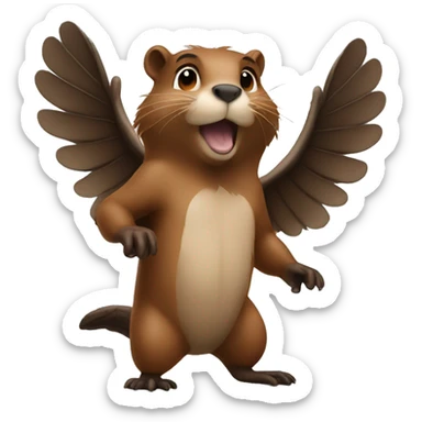 beaver add wings sticker
