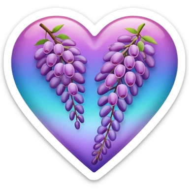Wisteria and Malibu multicolor emoji heart sticker