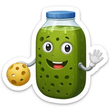 pickle playing pickleball sticker