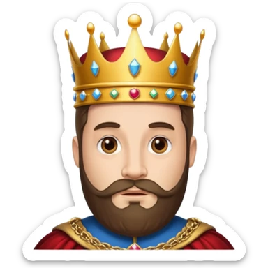 King with crown and beared sticker