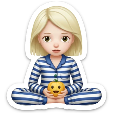 Unwell girl in pajamas  sticker