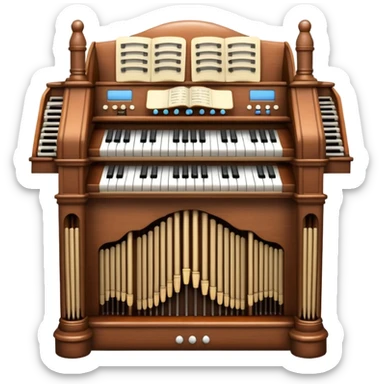 A Pipe Organ with 3 manuals, pedal, sticker