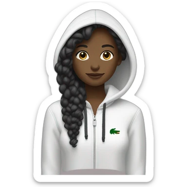 Lacoste tênis black girl with white lacoste hoodie sticker