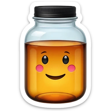 Amber jar black top sticker