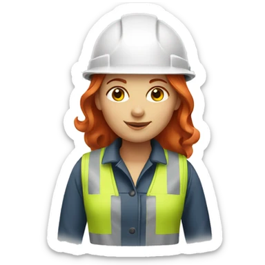 Redhead female construction worker sticker
