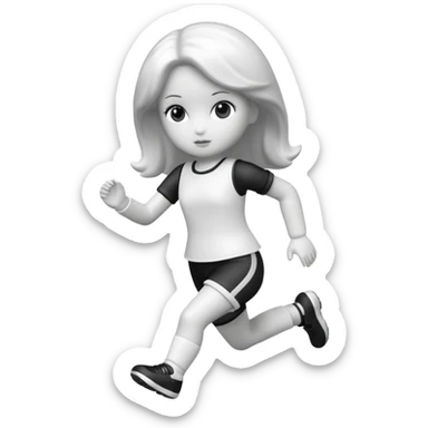 corriendo muñeco blanco y negro sticker