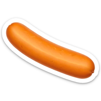 orange cylindrical pieces sausage shaped on each end with no lines sticker