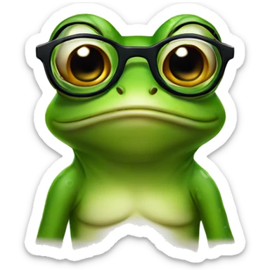 Frog wearing glasses sticker