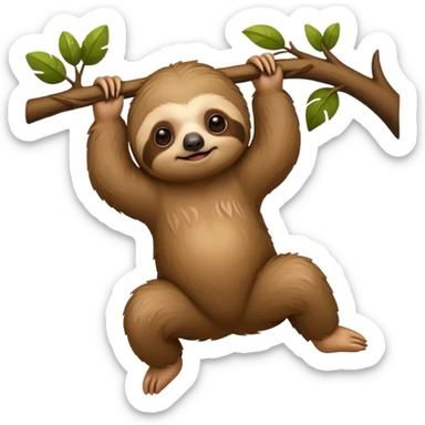 baby sloth on the tree sticker