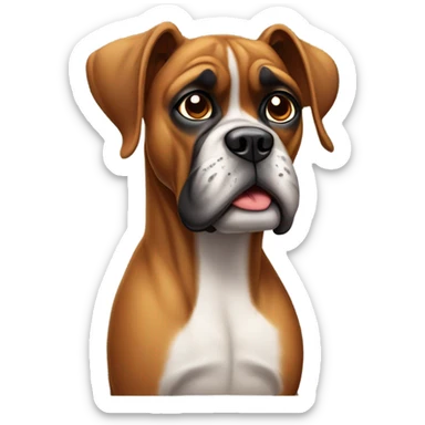 Boxer dog side eye sticker