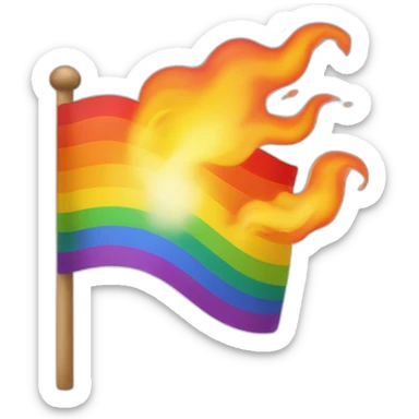 LGBT+ flag in fire sticker