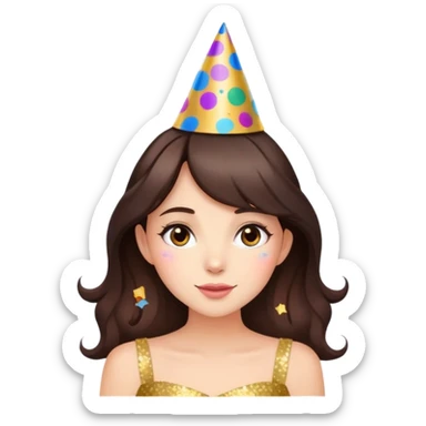 Beautiful Birthday Confetti fairy brunette sticker