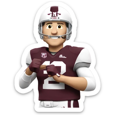 Johnny manziel in a Texas a&m maroon uniform holding up one thumb  sticker