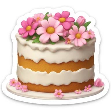 Cake with flowers  sticker