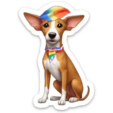 Podenco con bandera gay sticker