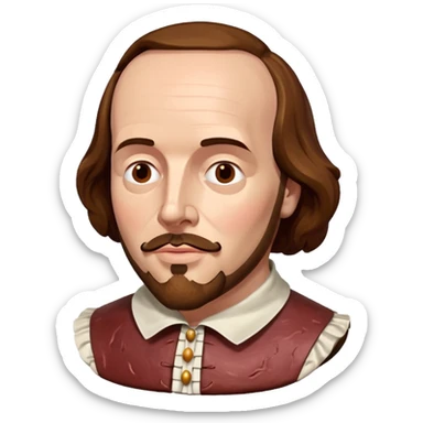 jeff koons style william shakespeare made or spam meat sculpture portrait  sticker