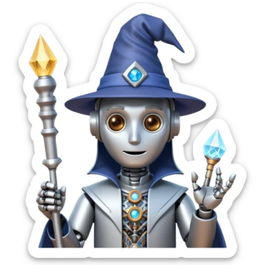 un mago robot programador sticker