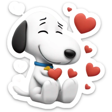 snoopy with love sticker
