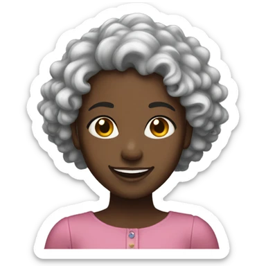 A black girl with lonh forehead and permed hair smiling  sticker